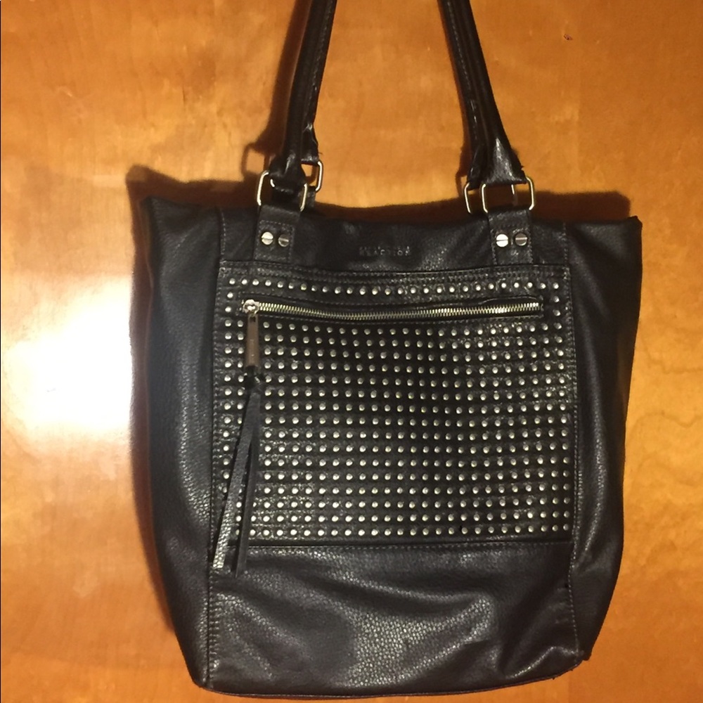 Black Kenneth Cole Faux Leather Riveted Purse